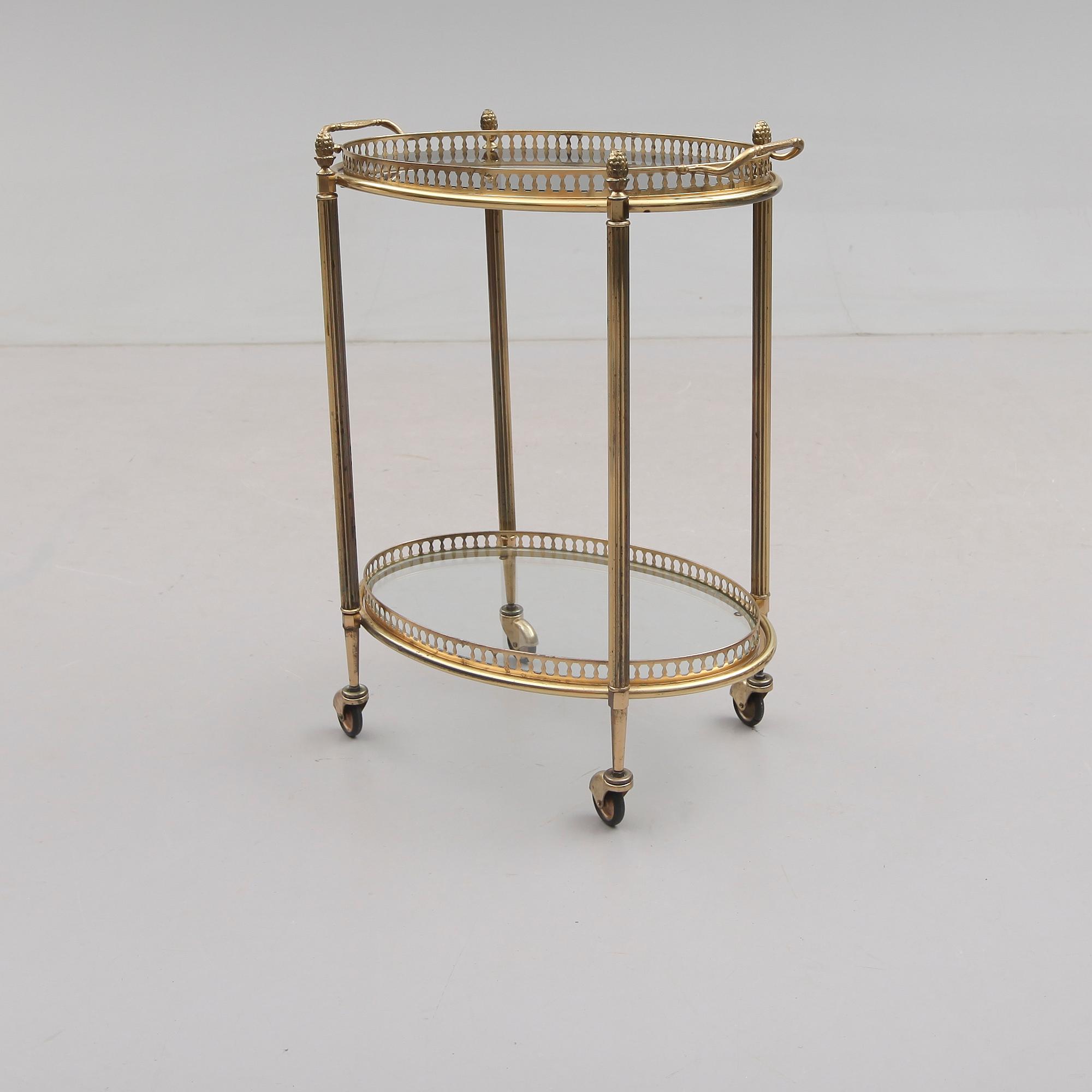 SERVERINGSVAGN, mässing, 1900-talets andra hälft.