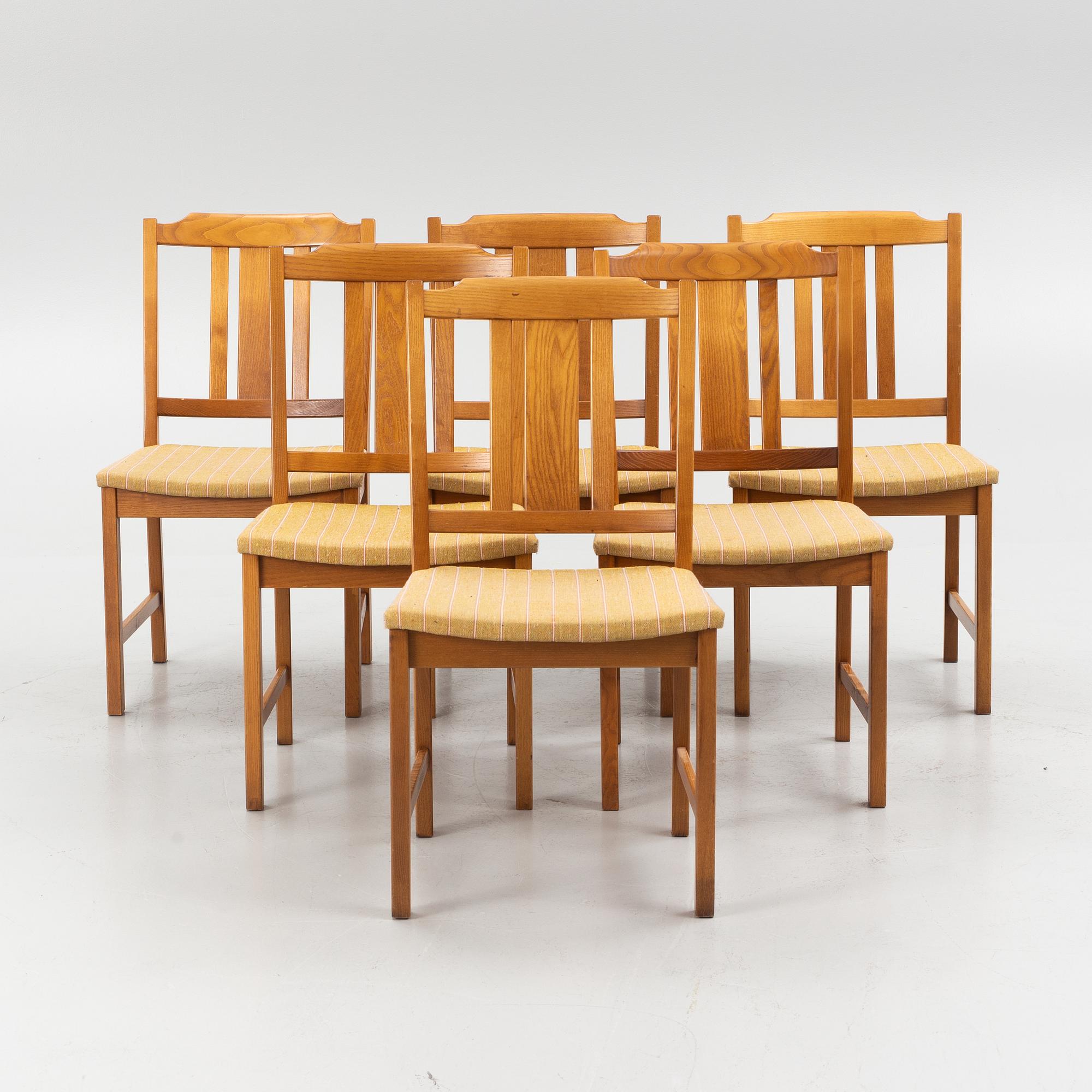 Matbord och stolar 6 st, Skaraborgs Möbler Tibro, 1900-talets andra hälft.