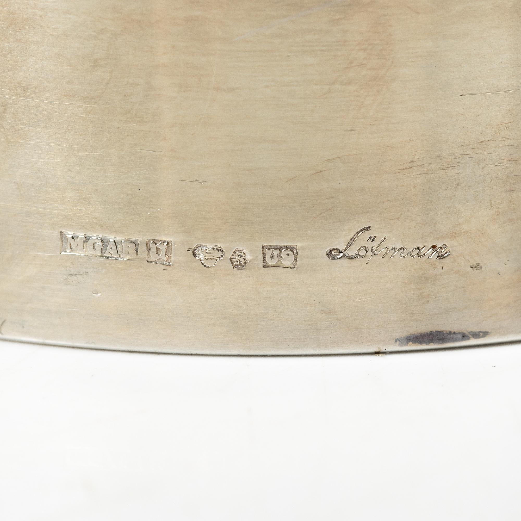 Eric Löfman, ljusstakar, silver, ett par, MGAB, Uppsala, 1970.