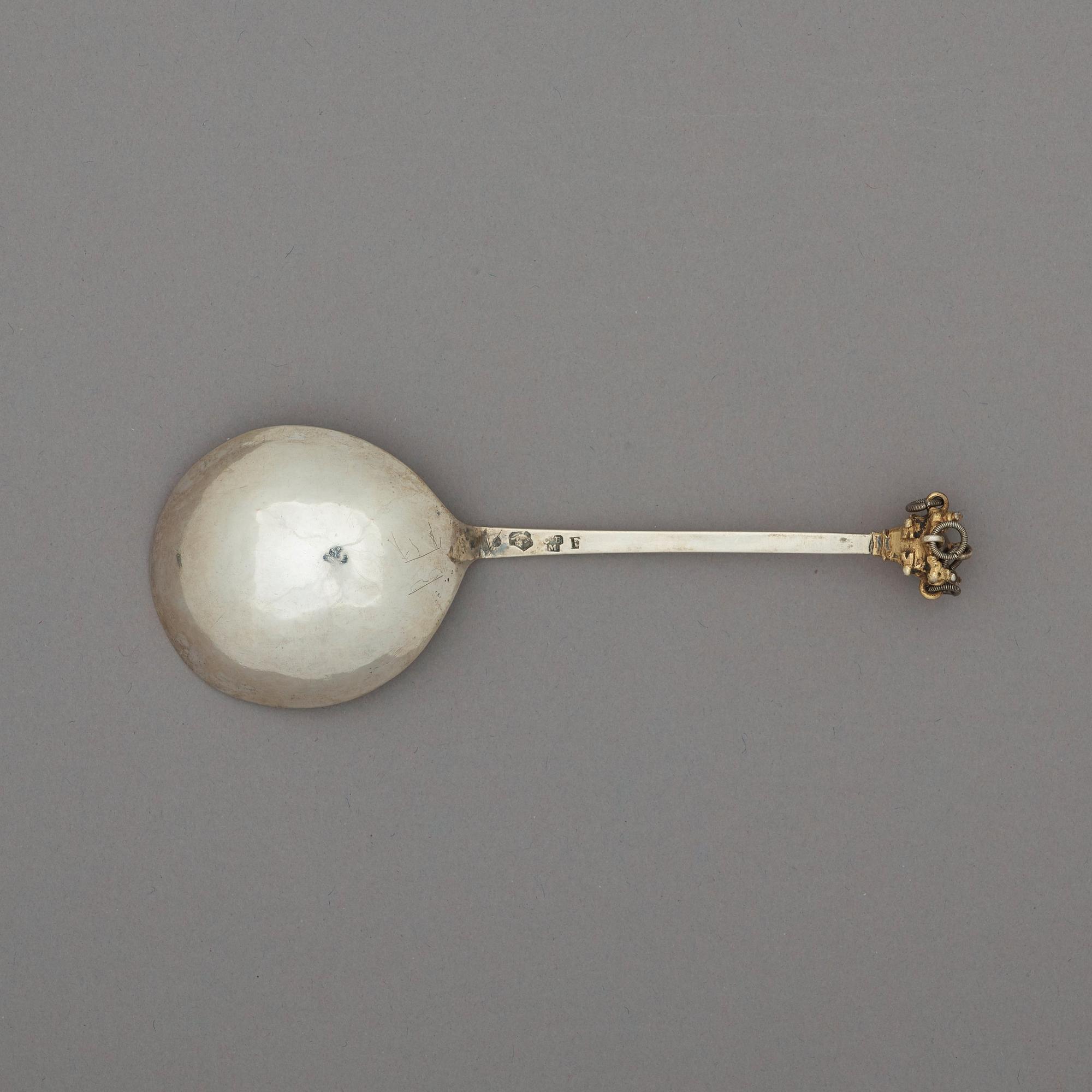 A Swedish 18th century parcel-gilt spoon, marks of Christoffer Bauman, Hudiksvall 1763.