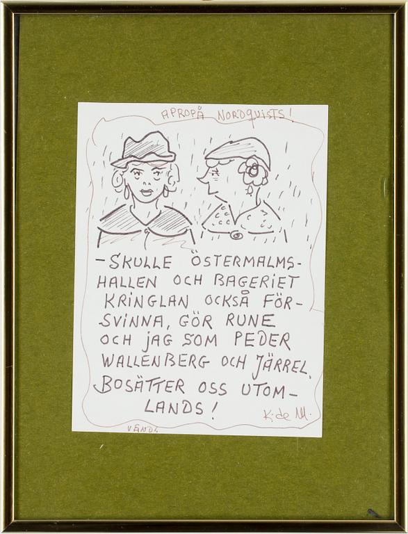 ERIK (KAR DE MUMMA) ZETTERSTRÖM,  4 st, teckningar, sign o en dat -82.