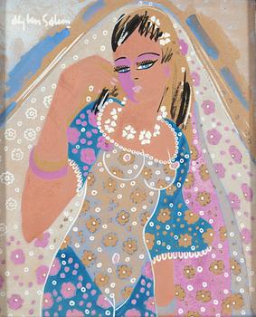 ALY BEN SALEM, gouache/watercolour, signed.