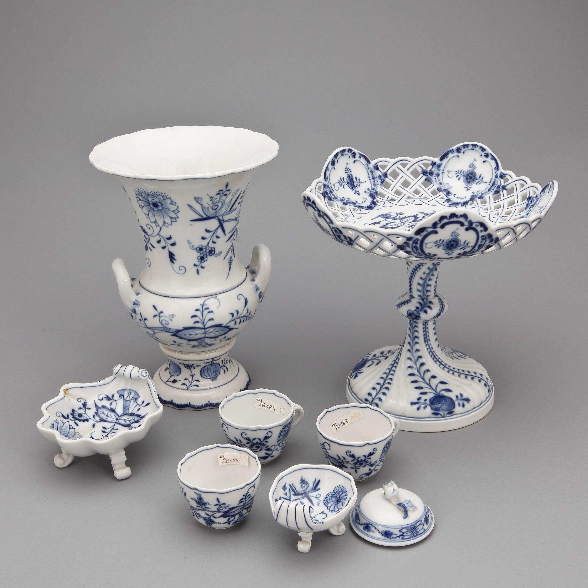 SERVISDELAR, 14 st, porslin, Meissen, 1900-tal.