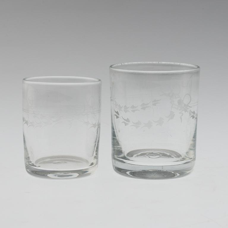 A 66 piece Swedish "Antik" glass service by Reijmyre Glasbruk, late 20th century.