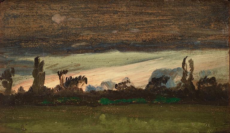 Lauritz Andersen Ring, Landscape from the Meadow at Næstved. After sunset.