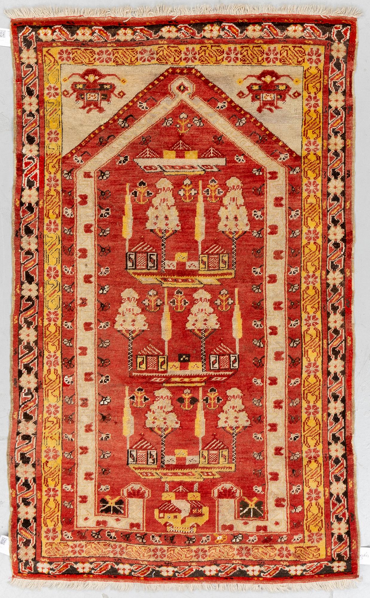 A rug, antique Kirşehir probably, prayer rug, ca 166 x 100-104 cm, Central Anatolia.