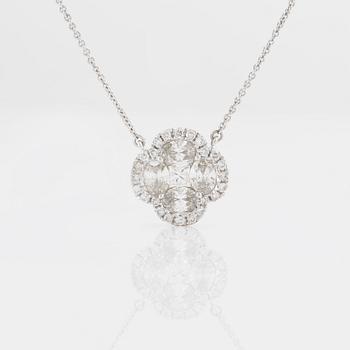 COLLIER, med briljant oval och prinsesslipade diamanter ca 1.50 ct.