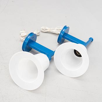 Uno & Östen Kristiansson, wall lamps, a pair, Luxus, Vittsjö, 1970s.