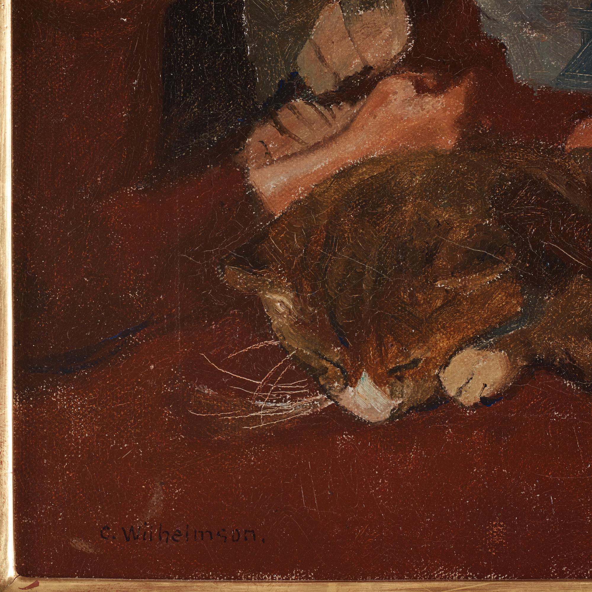 Carl Wilhelmson, "Flicka med katt"(Girl with Cat)/"Nanny Boman".