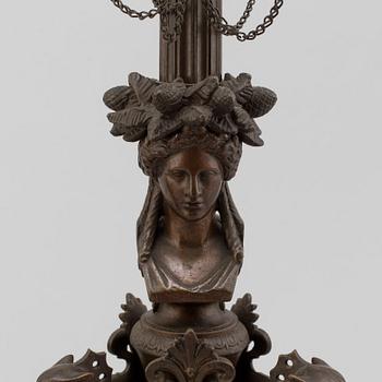 FERDINAND BARBEDIENNE, attributed to, a pair of 19th century bronze candelabra.