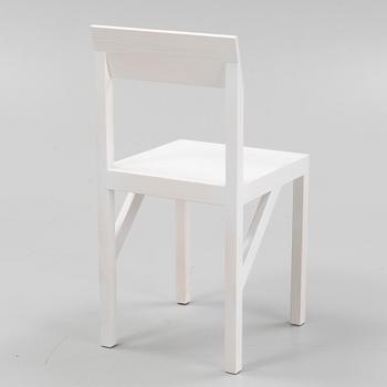 A signed white stained 'Bracket Chair' by Frederik Gustav for Frama, Copenhagen 2023.