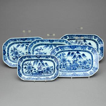 STEKFAT, 4+1, porslin, Qianlong, Kina 1700-tal.