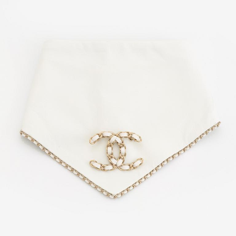 Chanel, a white leather scarf/collar.