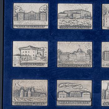 A group of twelve 'Svenska slott' silver plaques, Sporrong, Sweden, 1976.