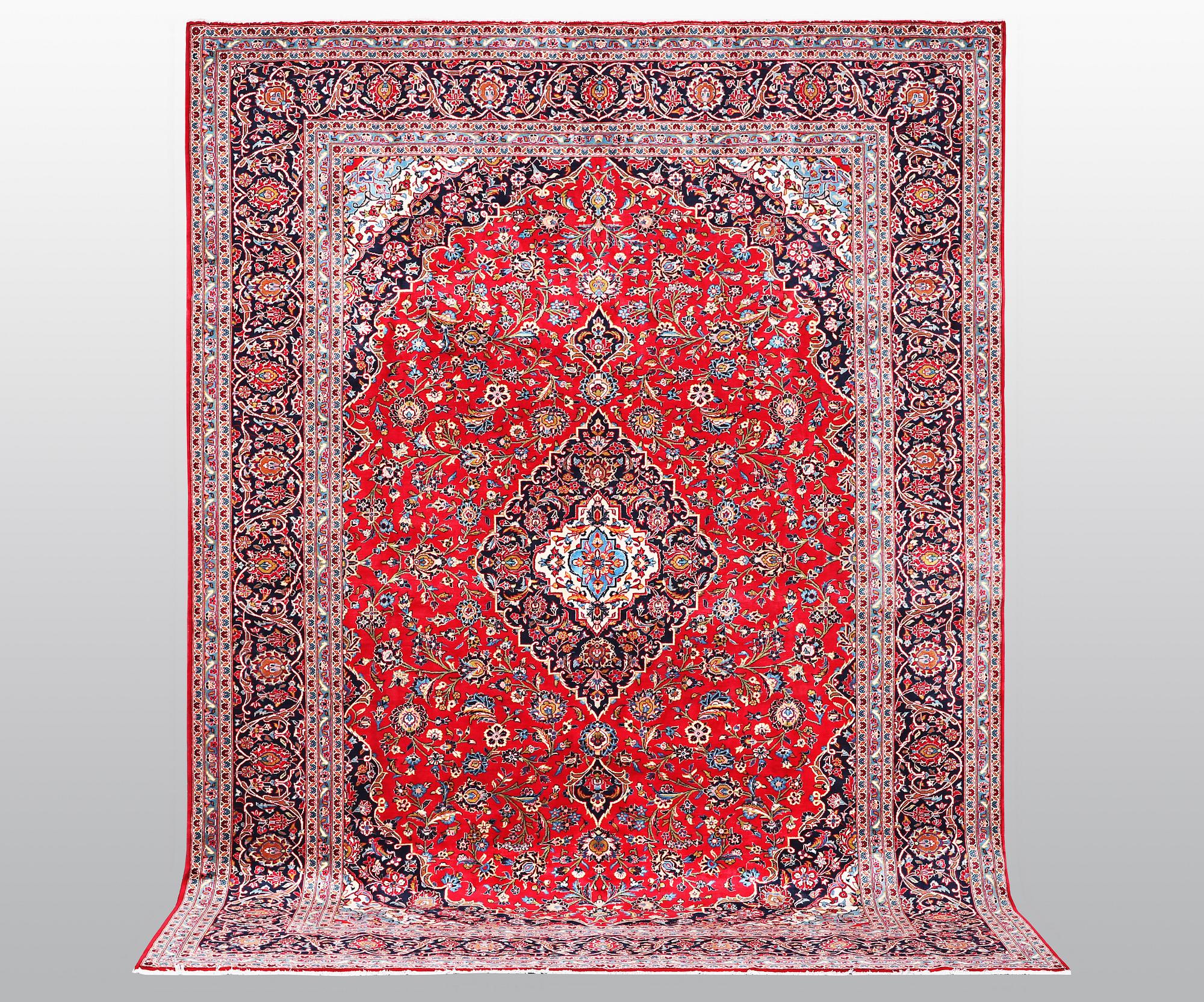 A carpet, Kashan, ca 384 x 295 cm.