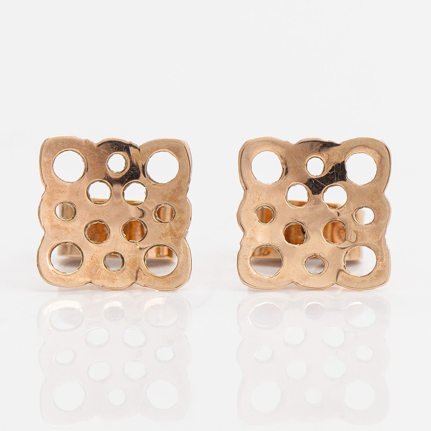 Liisa Vitali, Armband och örhängen "Pitsi", 14K guld. Westerback, Helsingfors 1969.