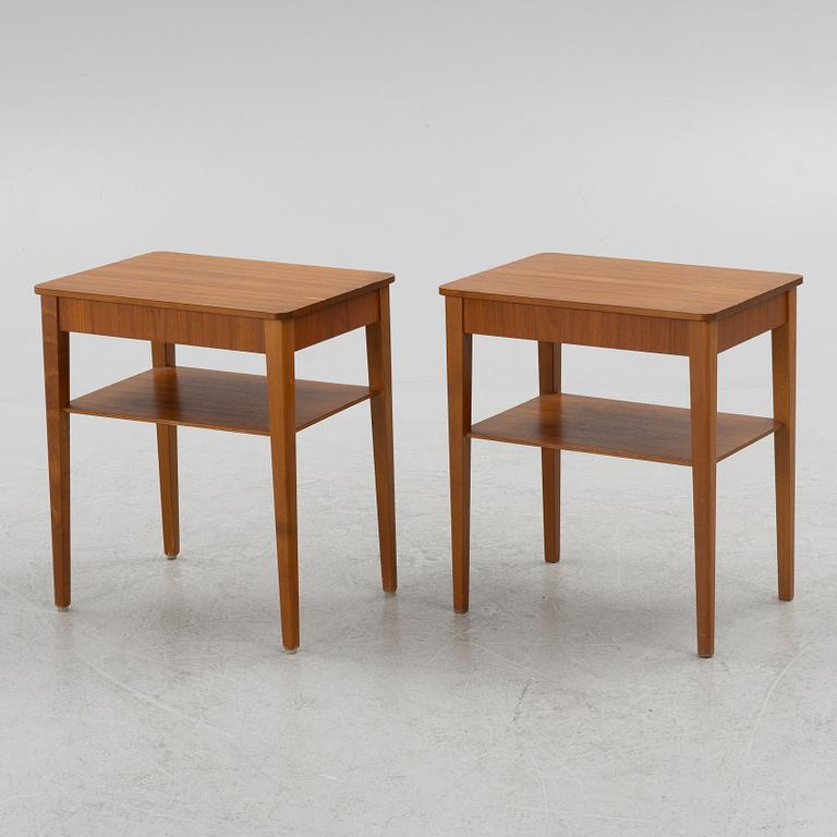 Nightstands, a pair, Björkås Furniture Factory, 1960s.