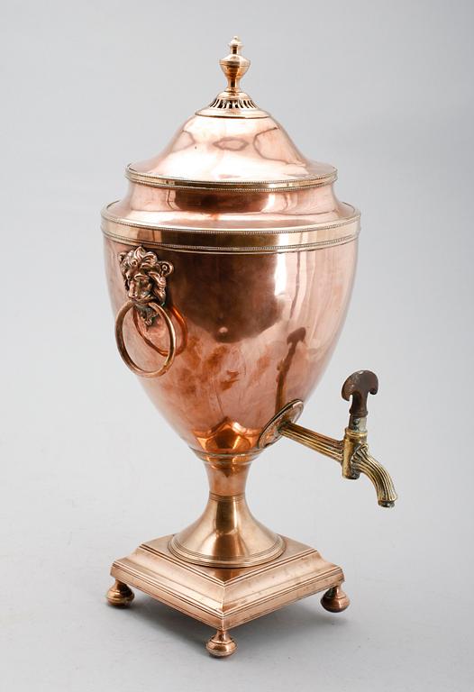 SAMOVAR, koppar, empire, 1800-tal.