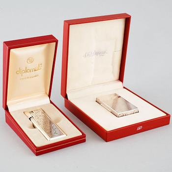 Two lighters by Dupont de Paris and Diplomat, second half of the 20th century.