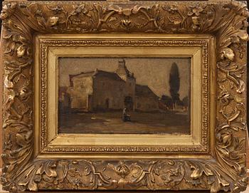 OKÄND KONSTNÄR, olja på pannå, signerad W. v. d. Berg. 1800-tal.