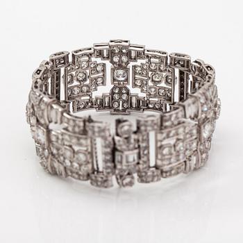 Armband, art deco-stil, platina, diamanter ca 17.85 ct tot.