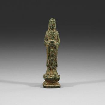 435. A standing bronze Buddha, presumably Tang/Liao dynasty (618-1125).