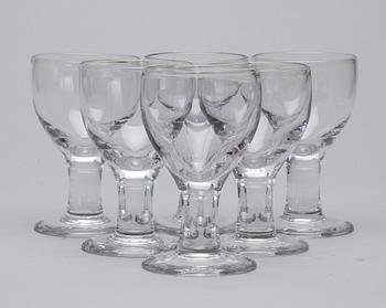 ÖLGLAS, 6 st, "Ruben", Signe Persson-Melin, Boda glasbruk, formgivet 1967.