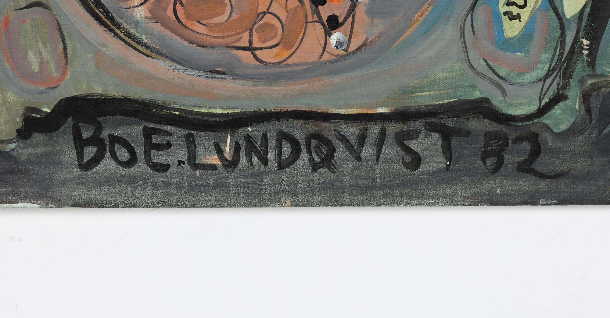 Bo Lundqvist, Komposition med fågel, herre & dam.