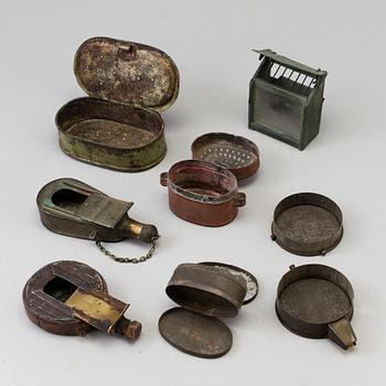 ASKAR FÖR FISKEAGN, 7 st, 1800-/1900-tal.