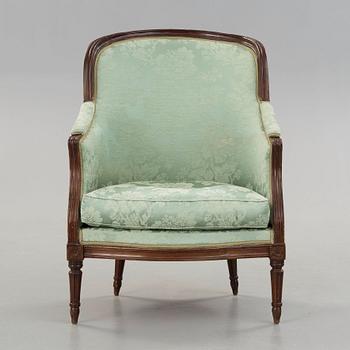 BERGERE, av Carl Fredrik Flodin (stolmakare i Stockholm 1776-92). Gustaviansk.