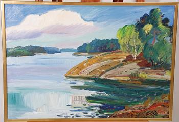 BRUNIUS, GÖRAN. Olja på pannå. Monogramsign.