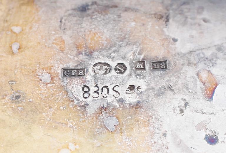 KAFFESERVIS, 3 delar, silver, rokokostil, 1930. Total vikt ca 1196 g.