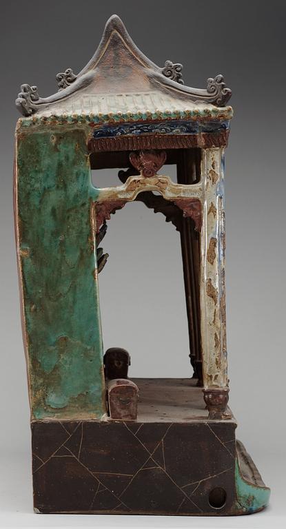 A large glazed shrine, presumably Ming dynasty.