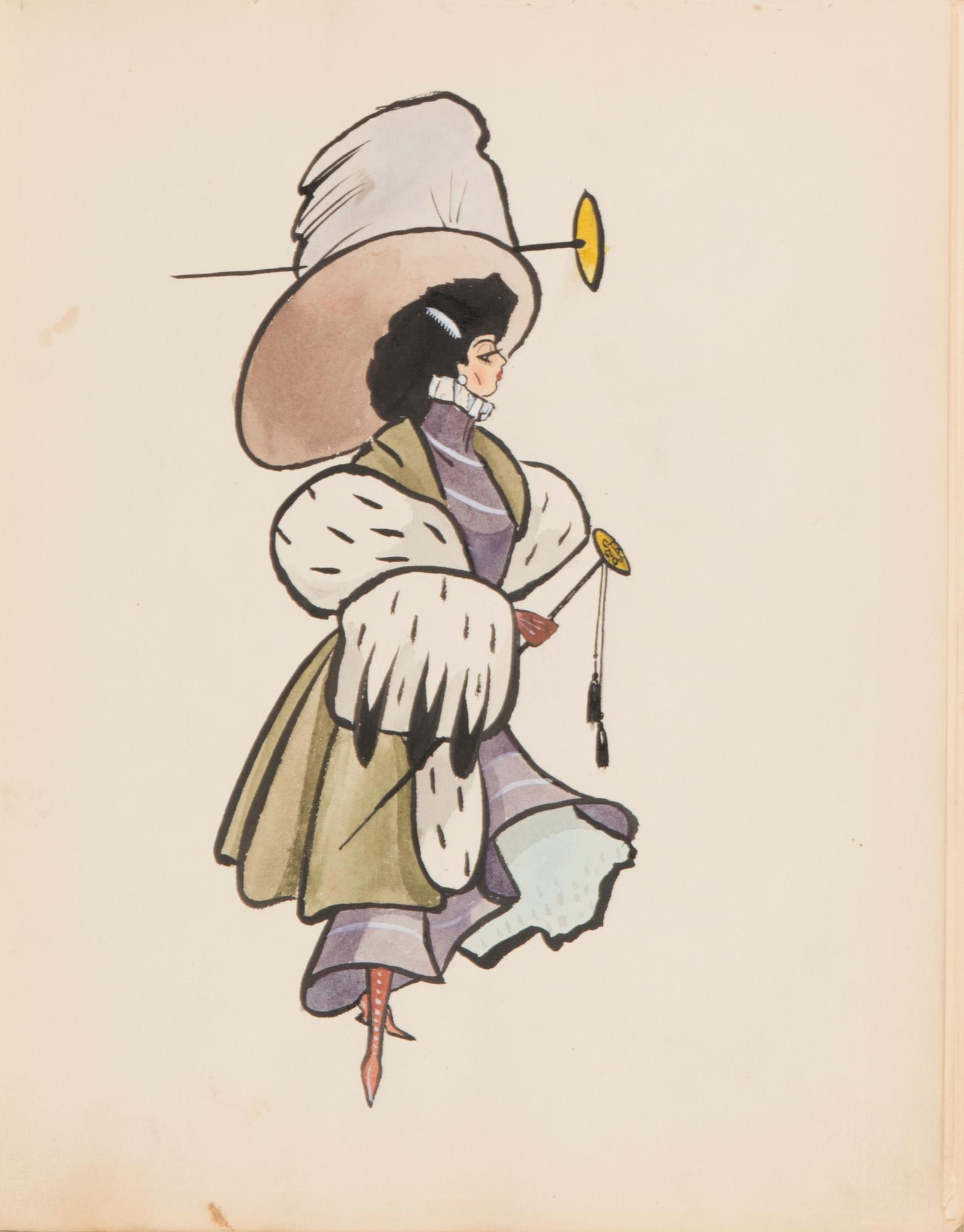 CARL JENSEN-CARLÉN, a scetch book with drawings, mixed media, 27 pages, partially signed C.C.