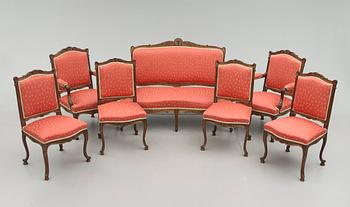 SALONGSGRUPP, 7 delar, Frankrike 1800-talets andra hälft.