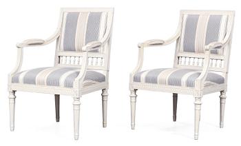 851. Two similar Gustavian armchairs.