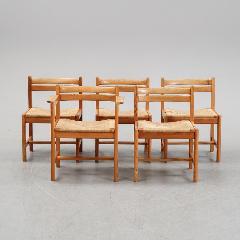 Børge Mogensen, dining table, 4 chairs + 1 armchair with rope seats, "Asserbo", Company Karl Andersson & sons.
