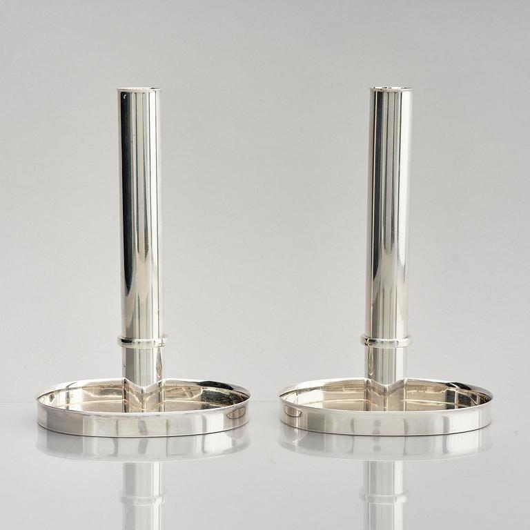 Sigurd Persson, a pair of silver candlesticks, Stockholm 1965.