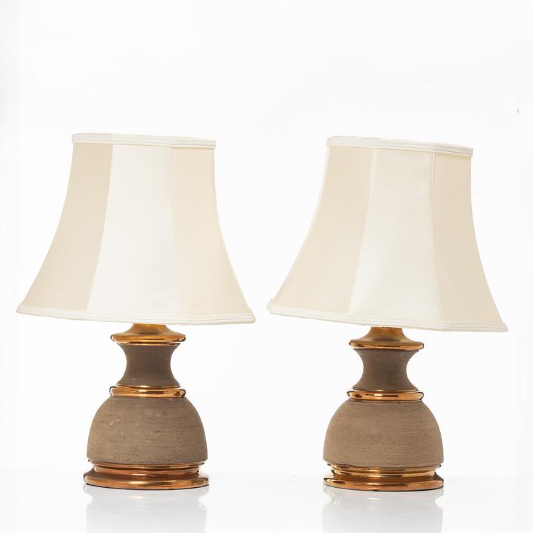 Bordslampor, ett par, Bitossi/Miranda, 1900-talets senare del.