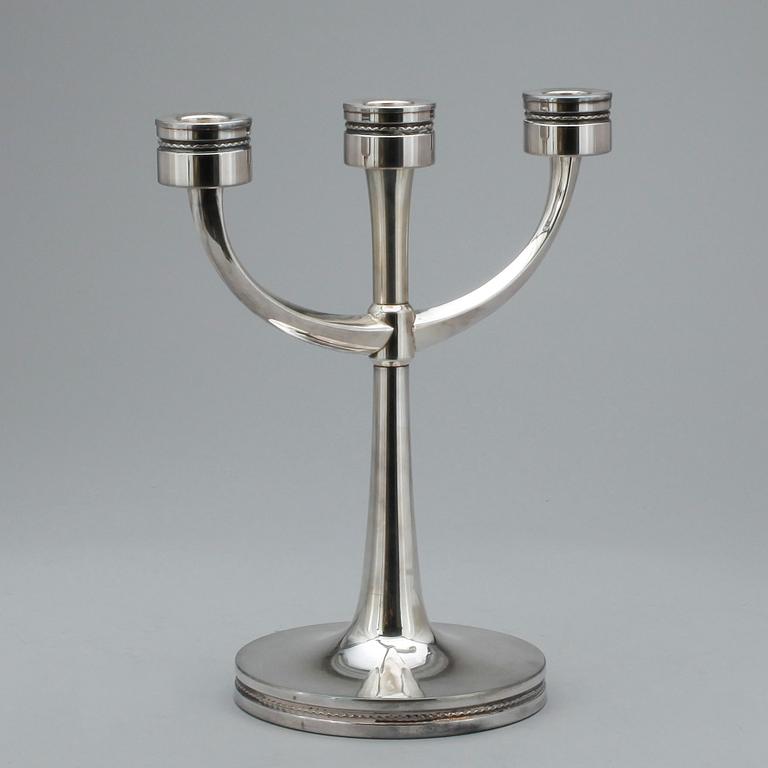 KANDELABER, silver, Erik Löfman, MGAB, Uppsala 1973.