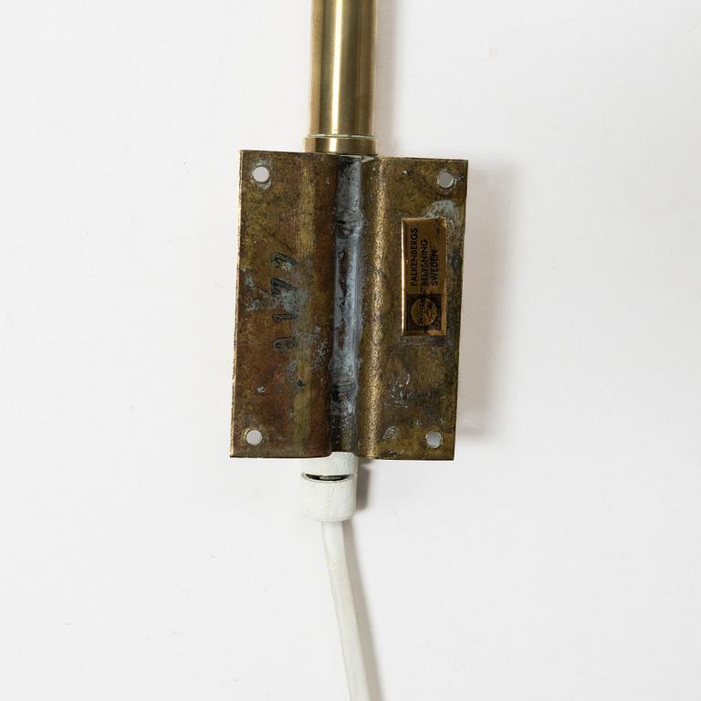 Vägglampor, ett par, Falkenbergs Belysning, 1900-talets andra hälft.