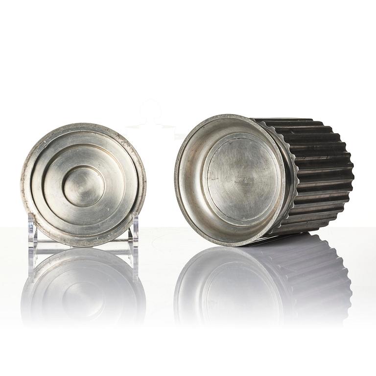 Astrid Aagesen, a lidded pewter jar, Helsingborg, Sweden, 1930s.