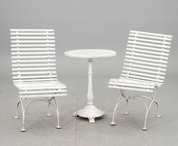 TRÄDGÅRDSMÖBLEMANG, 3 delar, 18/1900-tal.