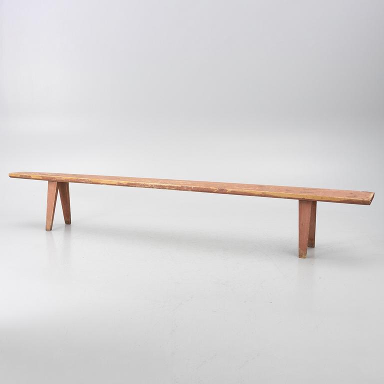 A folk art bench, 19th century.