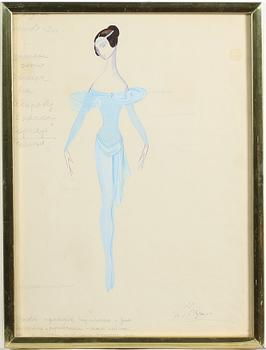 OKÄND KONSTNÄR, 5 st, akvarellerade skisser, otydl sign, Sovjetryssland resp Finland. 1900-tal.