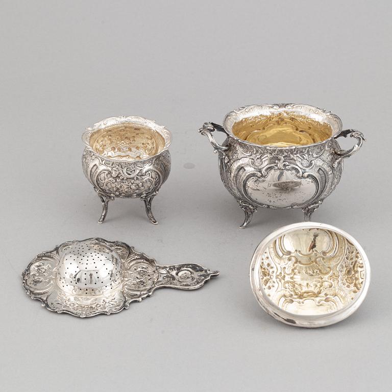 A German rococo style silver tea- and coffee service.