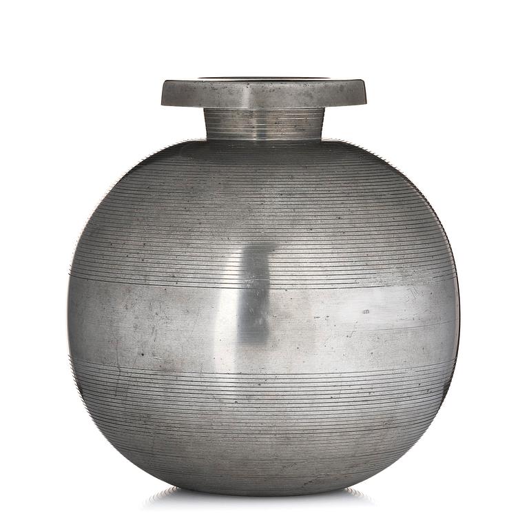 Sylvia Stave, a pewter vase model 5496, C.G. Hallberg, Stockholm, 1934.