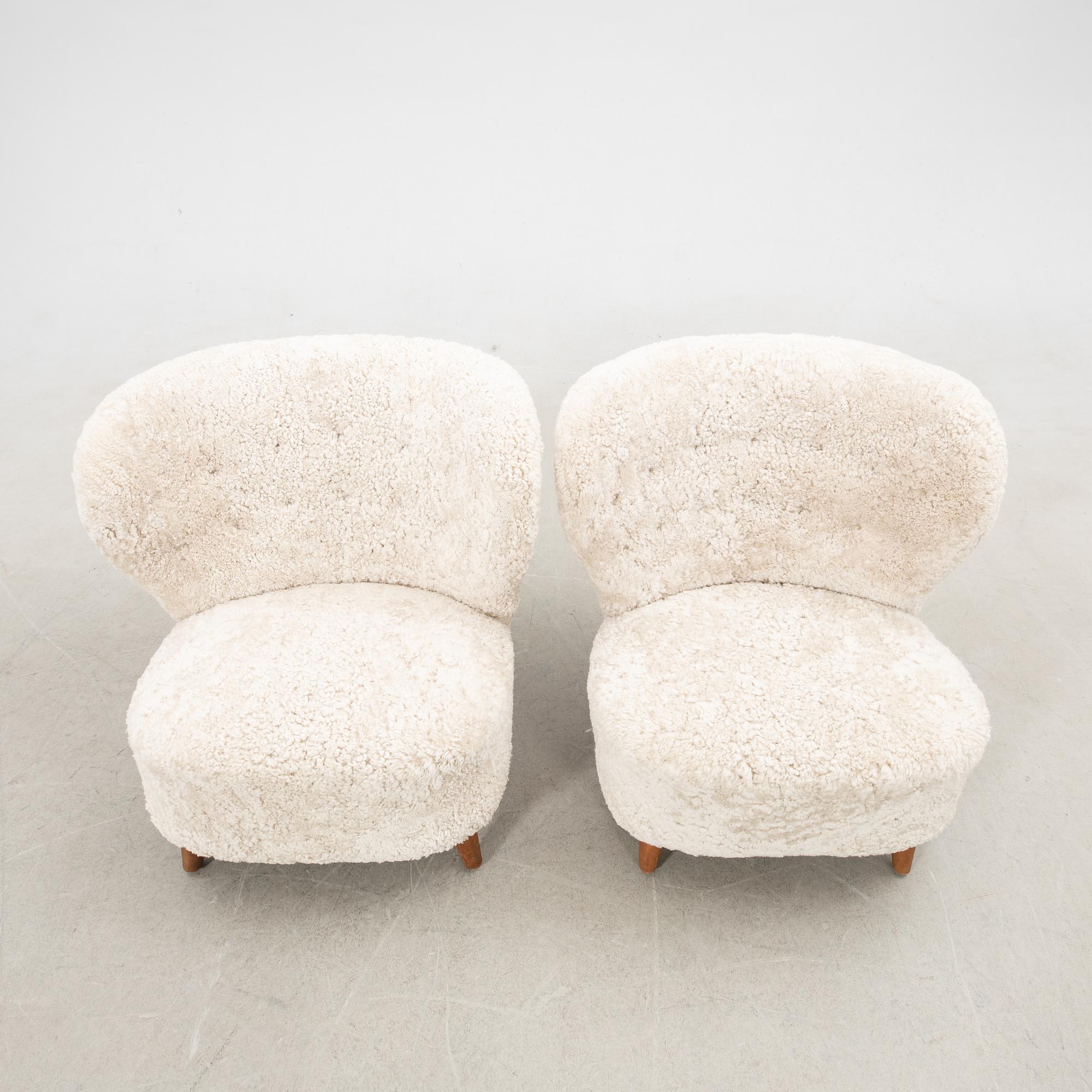 Armchairs, a pair, Swedish modern, 1940s.
