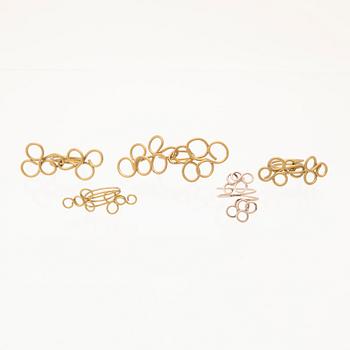 Berit Johansson, rings 5 pcs brass and white metal.