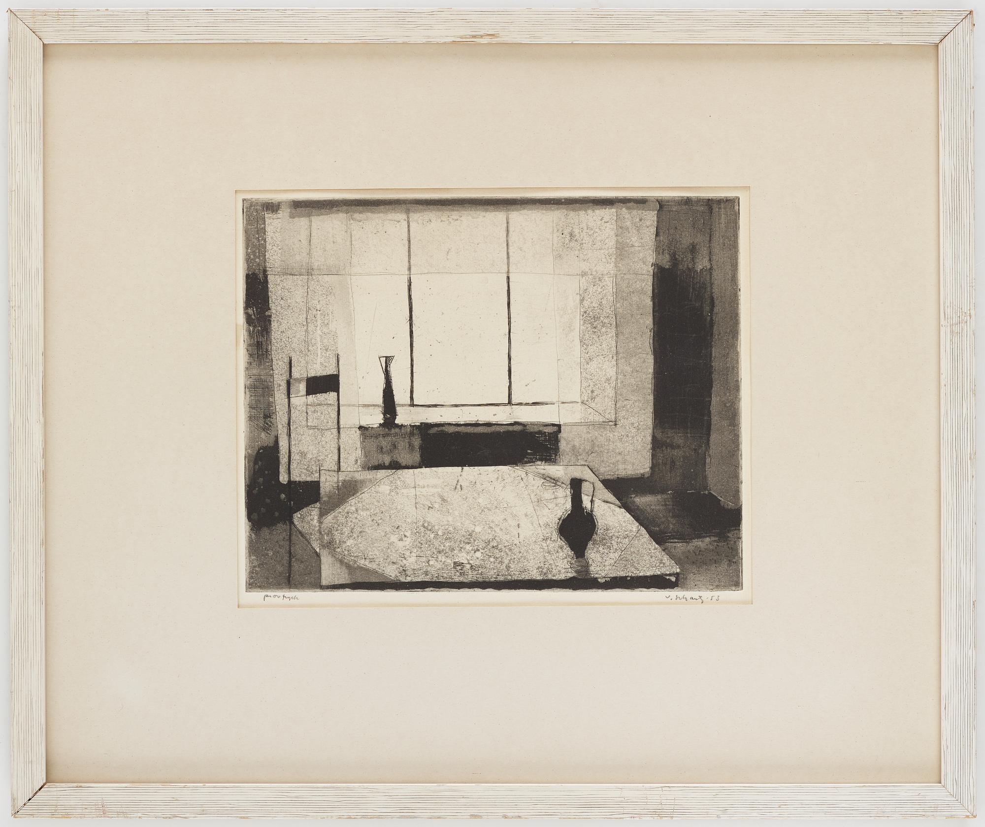 Philip von Schantz, etching and aquatint, signed, trial proof, dated -53.